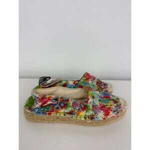 Love Moschino Womens Slip-On Esparadille Beach Tropical Floral Multi Flats EU 36